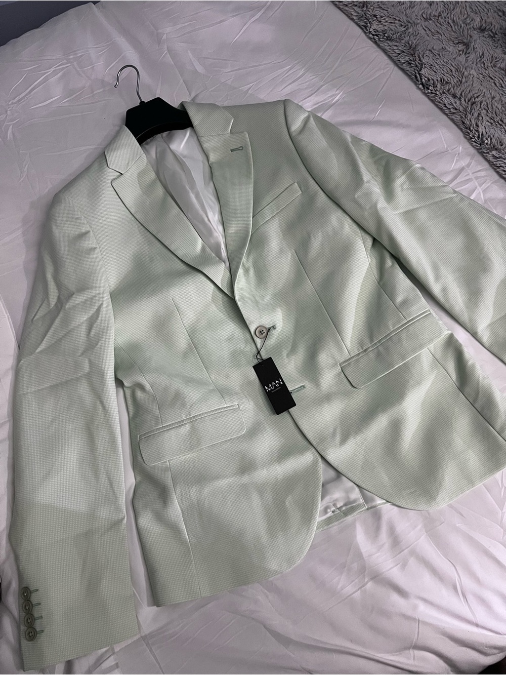 Men's Single-Breasted Light Mint Green Blazer